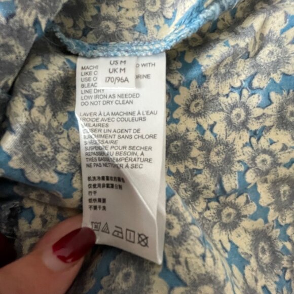 Free People Laced Up Mini Dress Medium Blue Black  Bohemian Cottagecore Boho - Picture 5 of 14